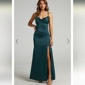 Showpo A final toast dress Emerald‎ Satin Size 4